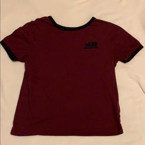 Maroon Vans cropped t-shirt